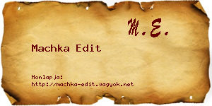 Machka Edit névjegykártya